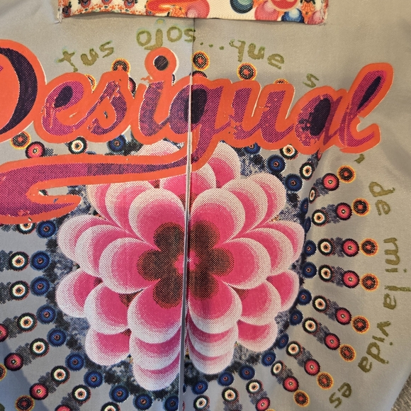 Desigual Gray Paisley Trench Coat - Picture 7 of 7